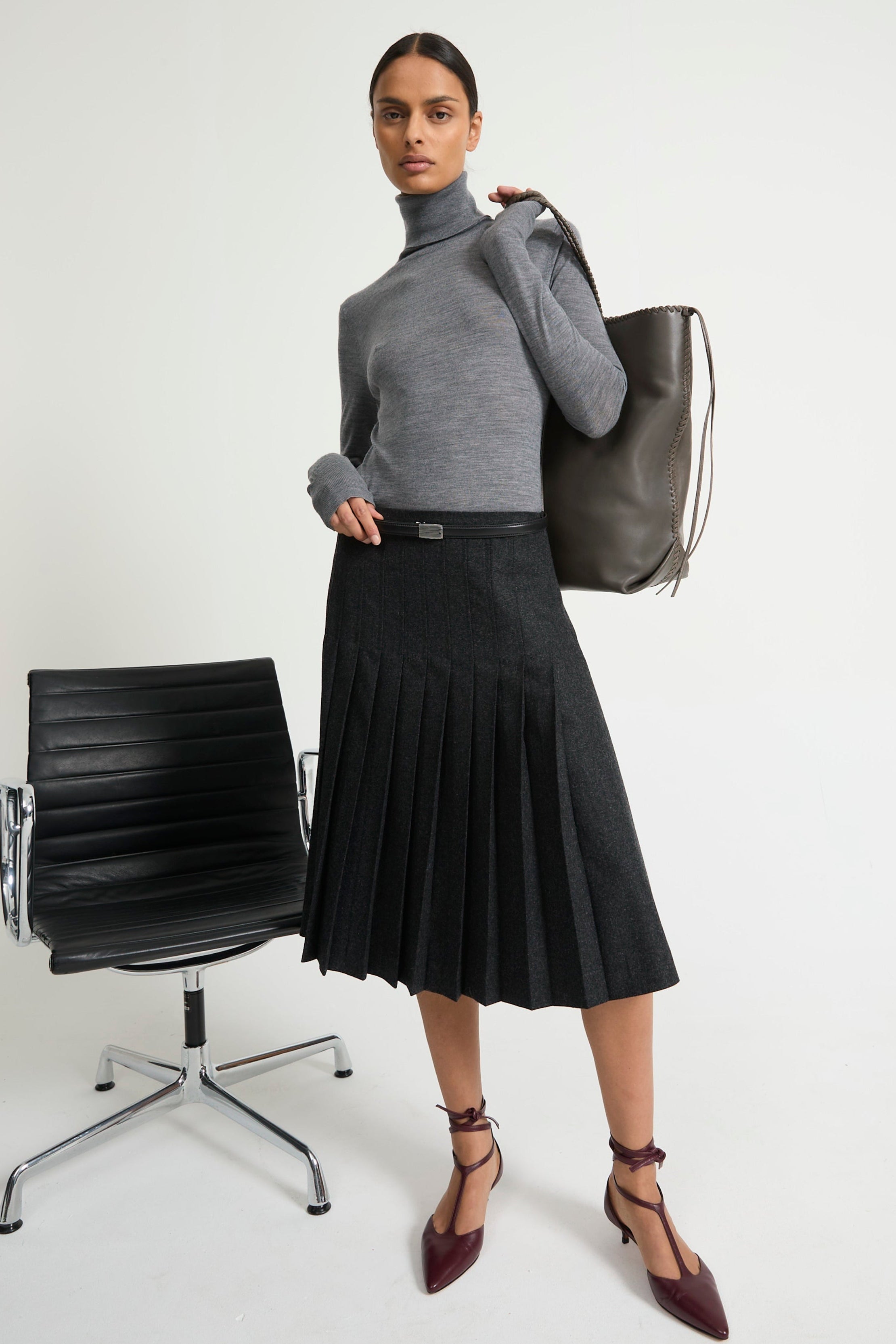 Pull Tunique Torsadé Tweed Blanc/gris + Jupe Noire/grise Kado - Taille 42/44, Neuf Sans étiquettes