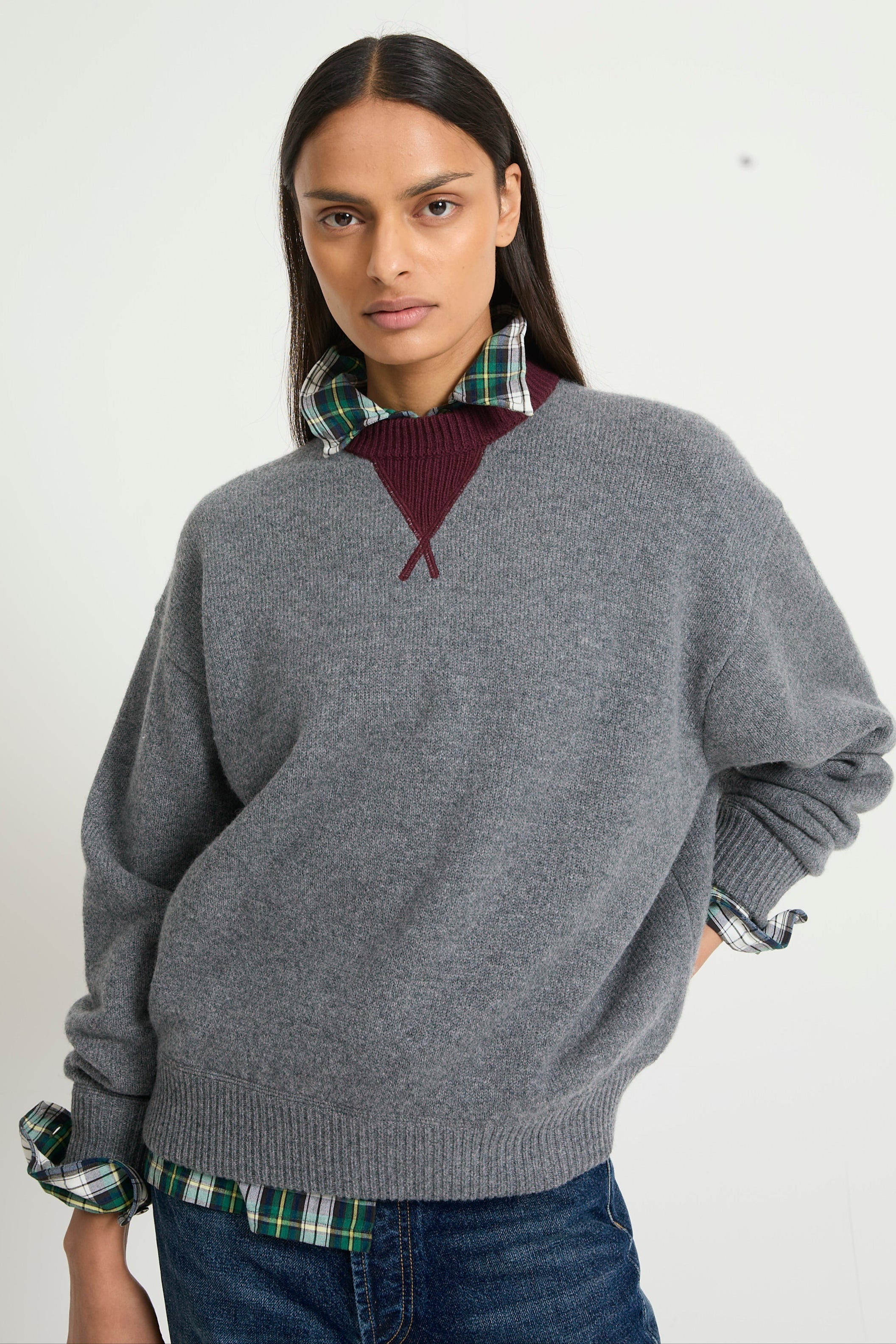 Attila grey wool sweater, slightly oversized - Laurence Bras