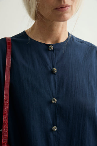 Chemise Ramplingo bleue bouton bijoux - Laurence Bras_1