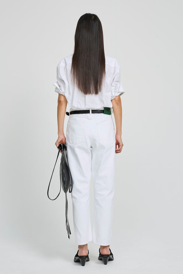 JEAN CROPPED BLANC