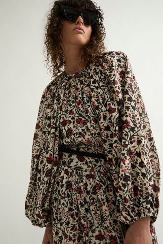 Blouse Victory fleurie rouge - Laurence bras_2