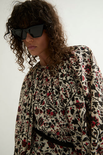 Blouse Victory fleurie rouge - Laurence bras_3
