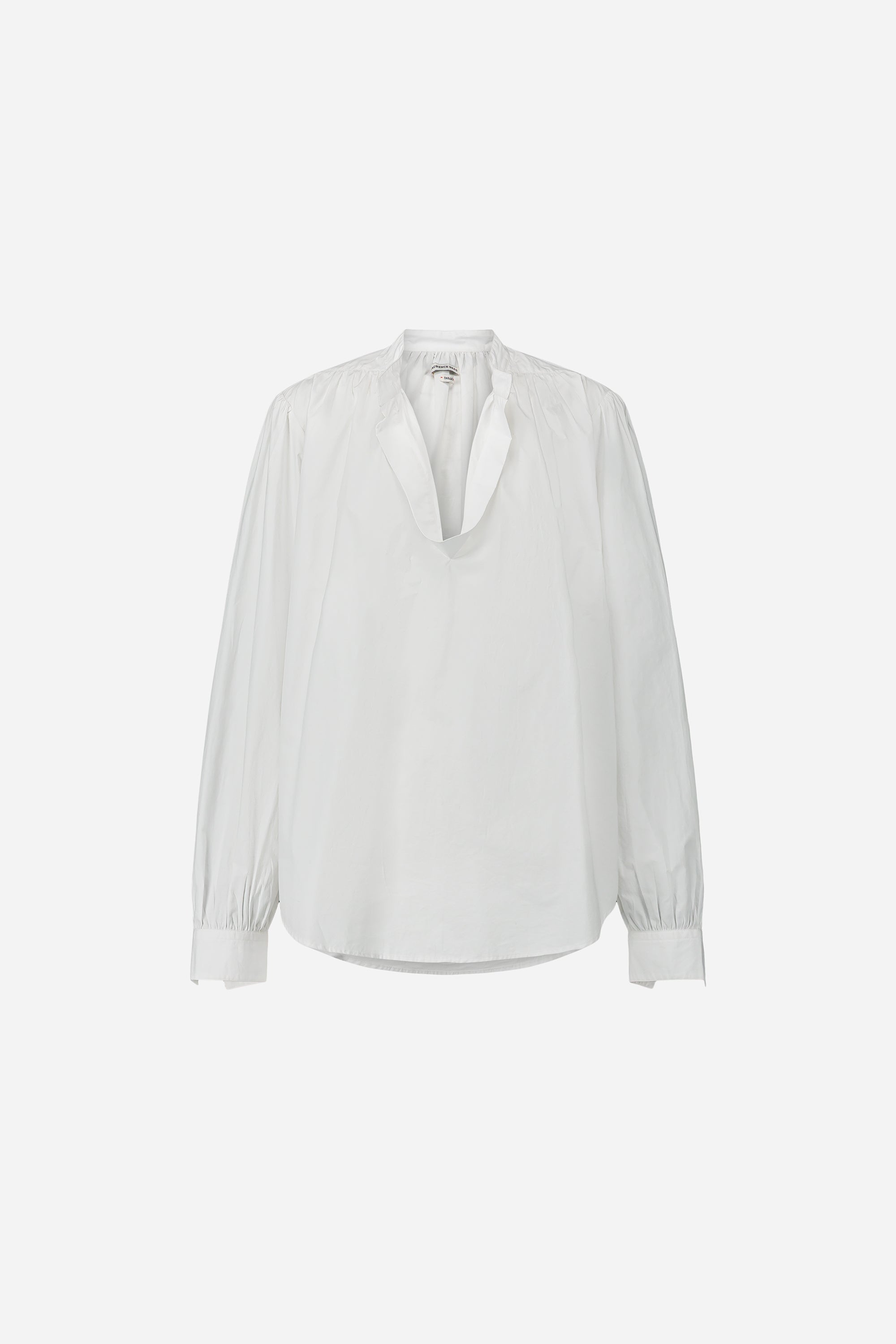 Juuliva blouse in white cotton, soft V-neck - Laurence Bras